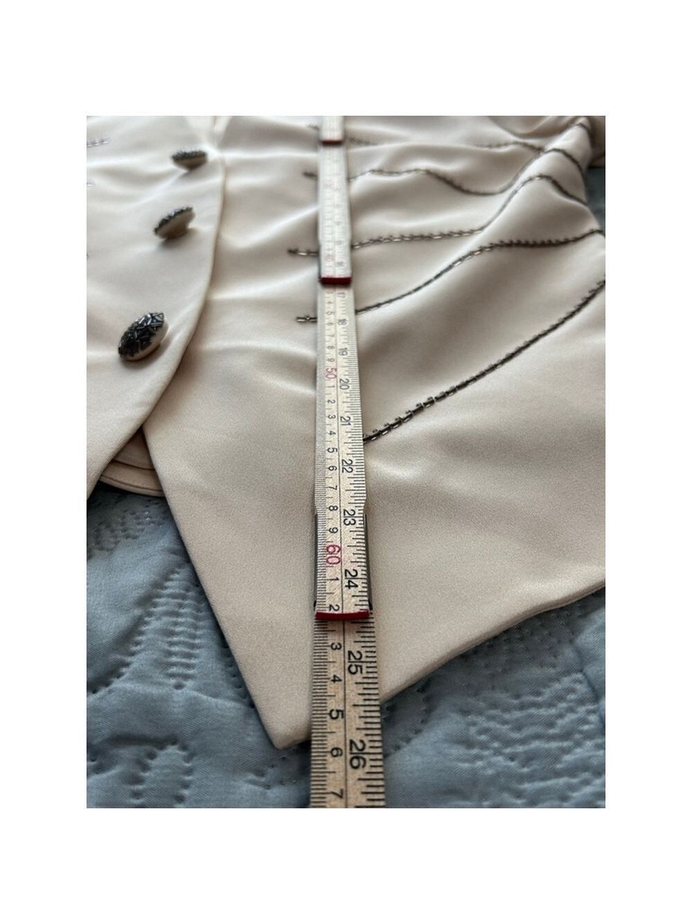 Rimini by Shaw Beige Silk Beaded Jacket & Skirt Set Size 12 - Picture 10 of 13